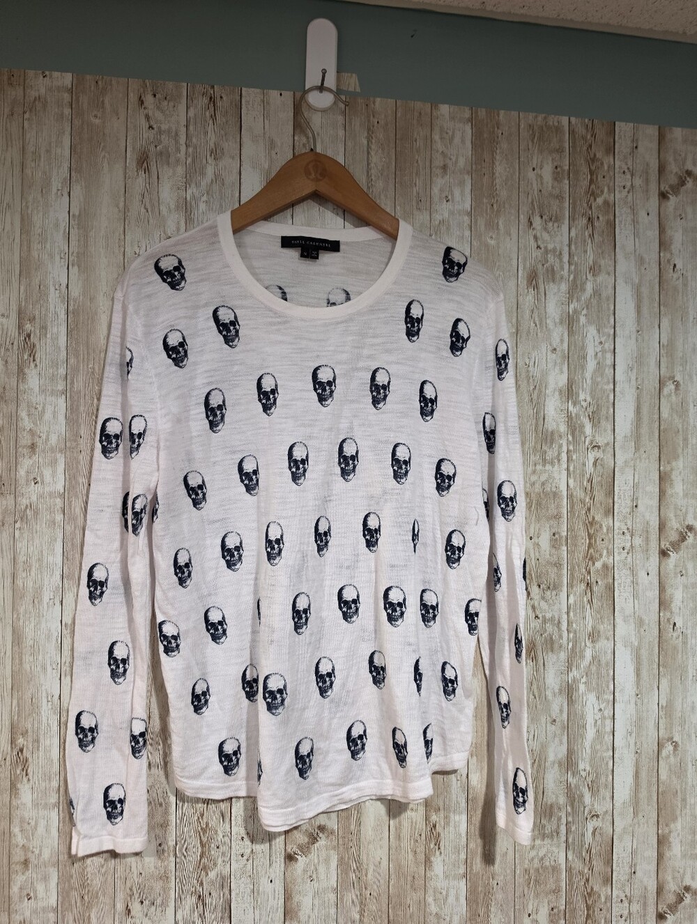Skull Cashmere 100% Cotton Skull Printed Goth Halloween Sweater M